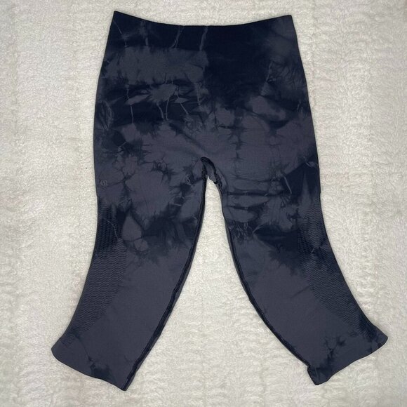 Lululemon Flow and Go Cropped Leggings 8 Seamless High Rise Gray Compression - Picture 3 of 5